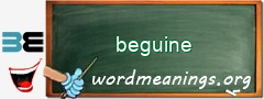 WordMeaning blackboard for beguine